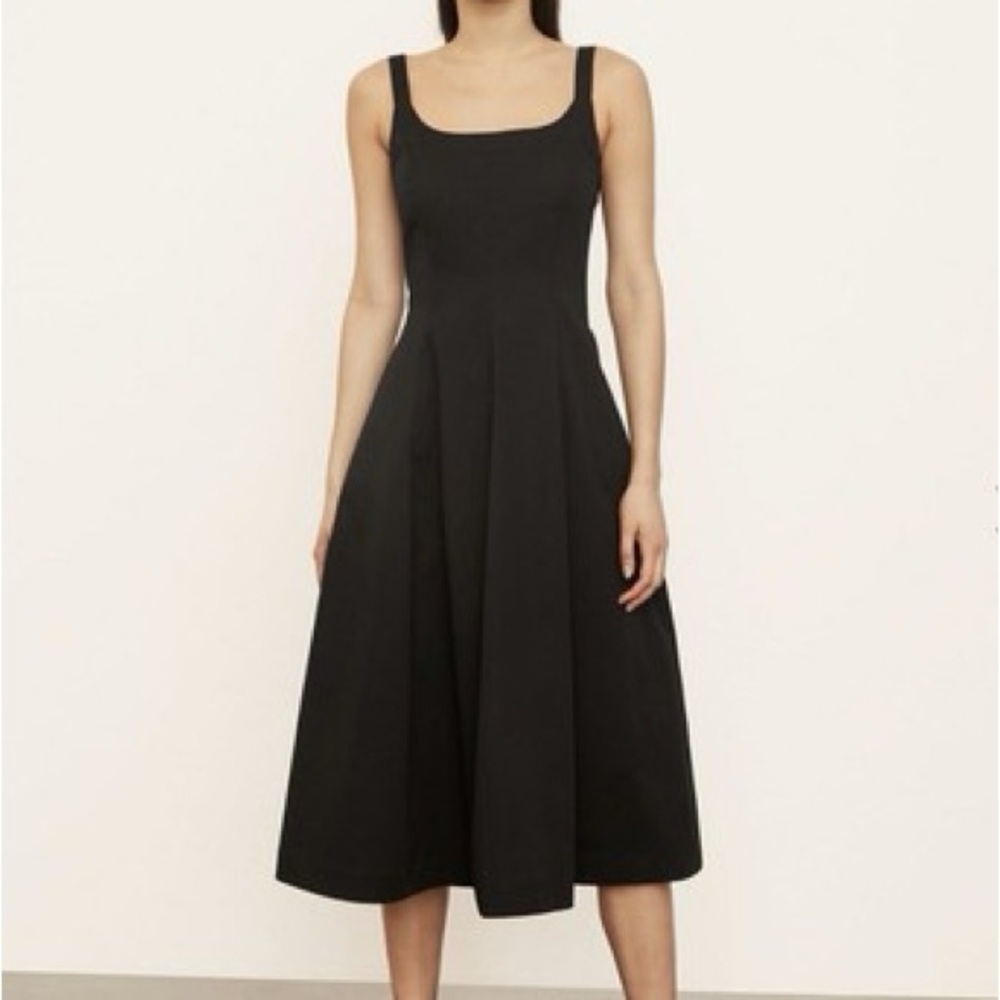 Vince Paneled Slip Dress Midi Tank Black Size 2